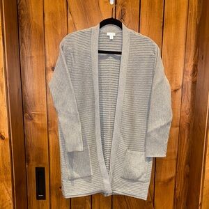 J.Jill Women’s Gray Open Front Long Cardigan size XS